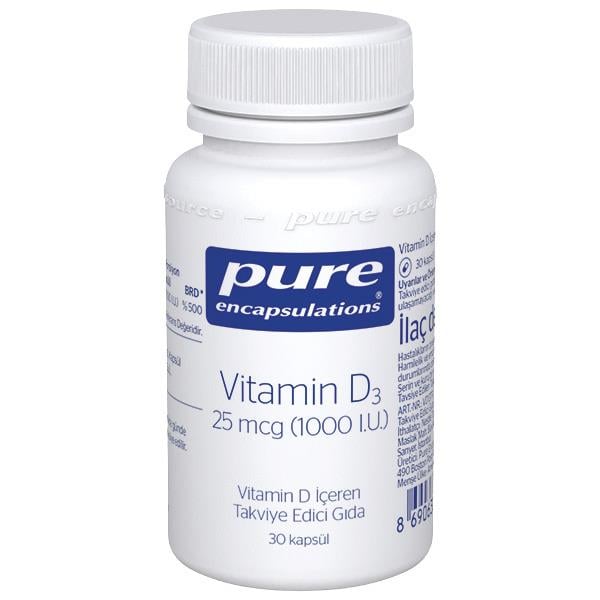 Pure Encapsulations Vitamin D3 25 mcg 1000 IU 30 Kapsül