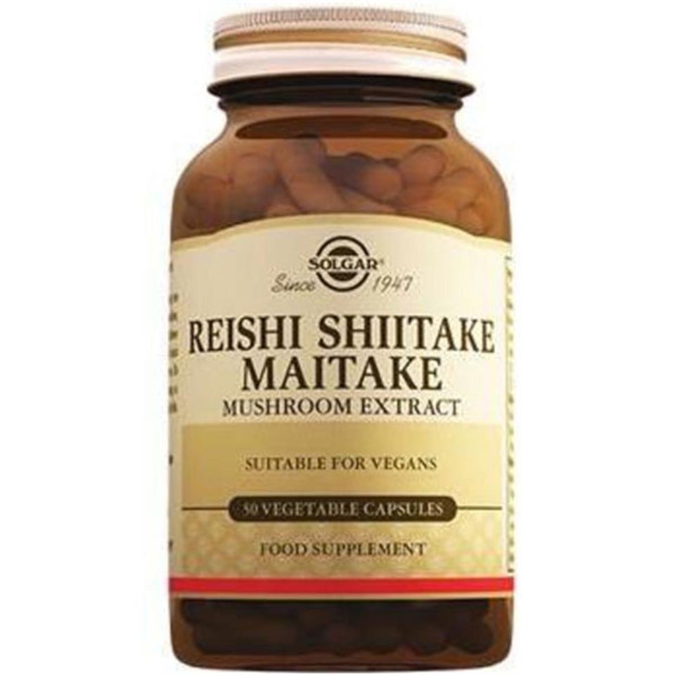 Solgar Reishi Shiitake Maitake Mushroom Extract 50 Kapsül
