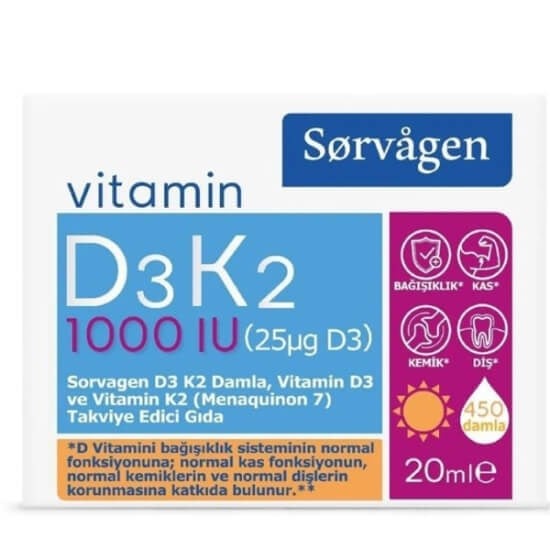Sorvagen Vitamin D3K2 Damla 20 ML