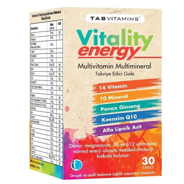 TabVitamins Vitality Energy Multivitamin 30 Tablet