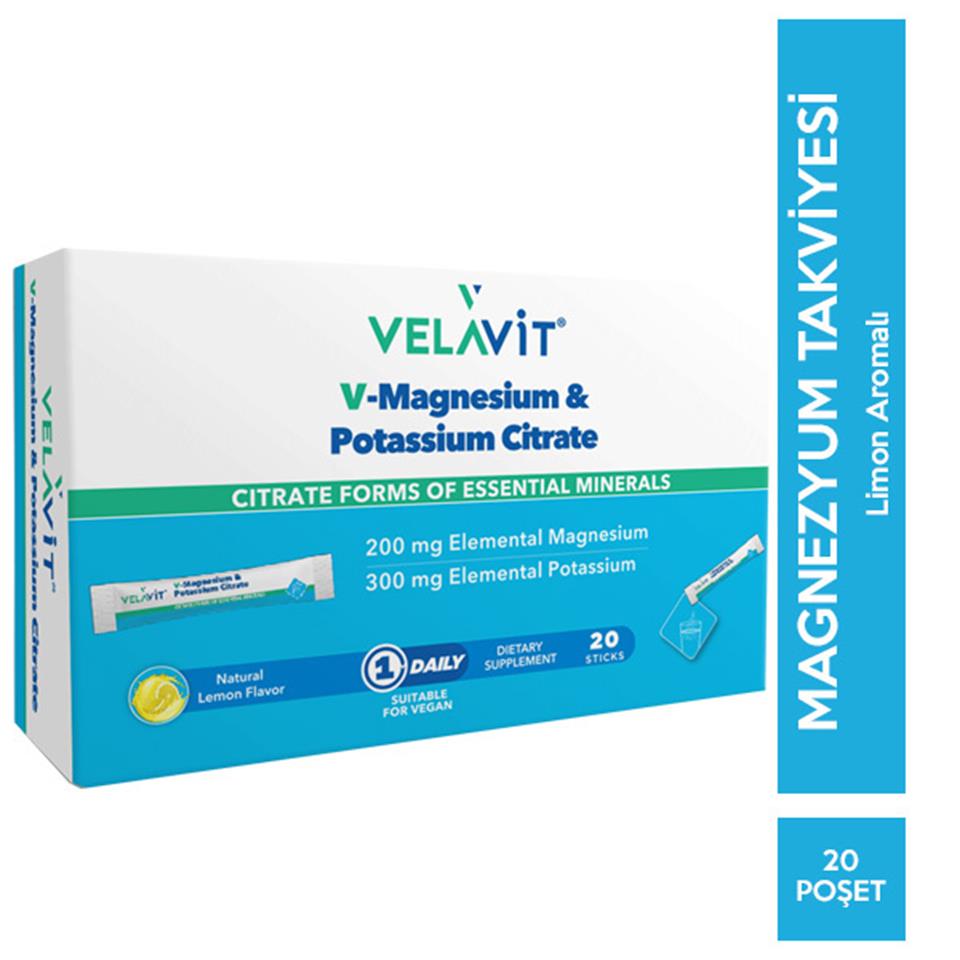 Velavit V Magnesium Potassium Citrate 20 Toz Poşet