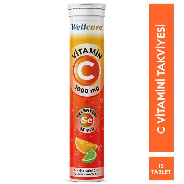 Wellcare Vitamin C Selenyum 15 Efervesan Tablet