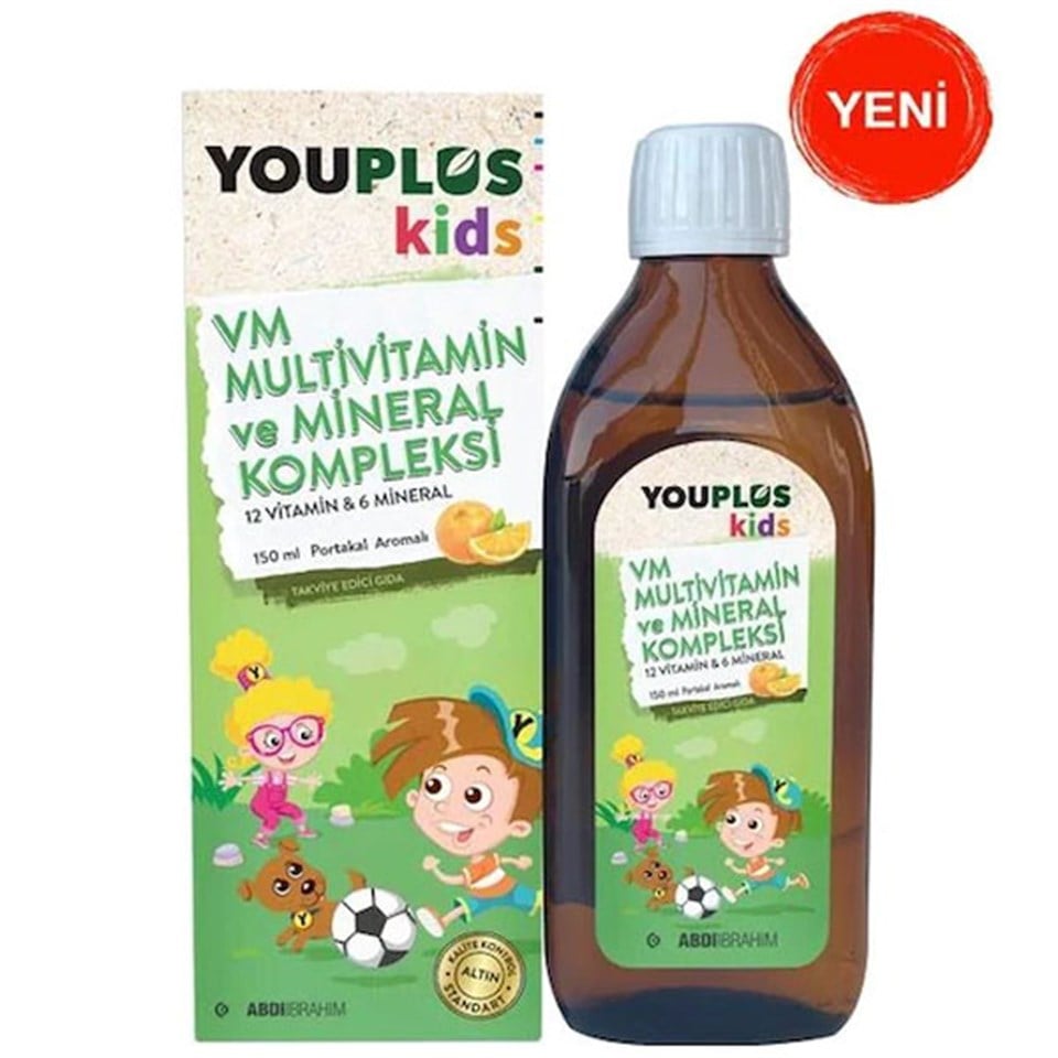 Youplus Kids VM Multivitamin ve Mineral Kompleksi 150 ML
