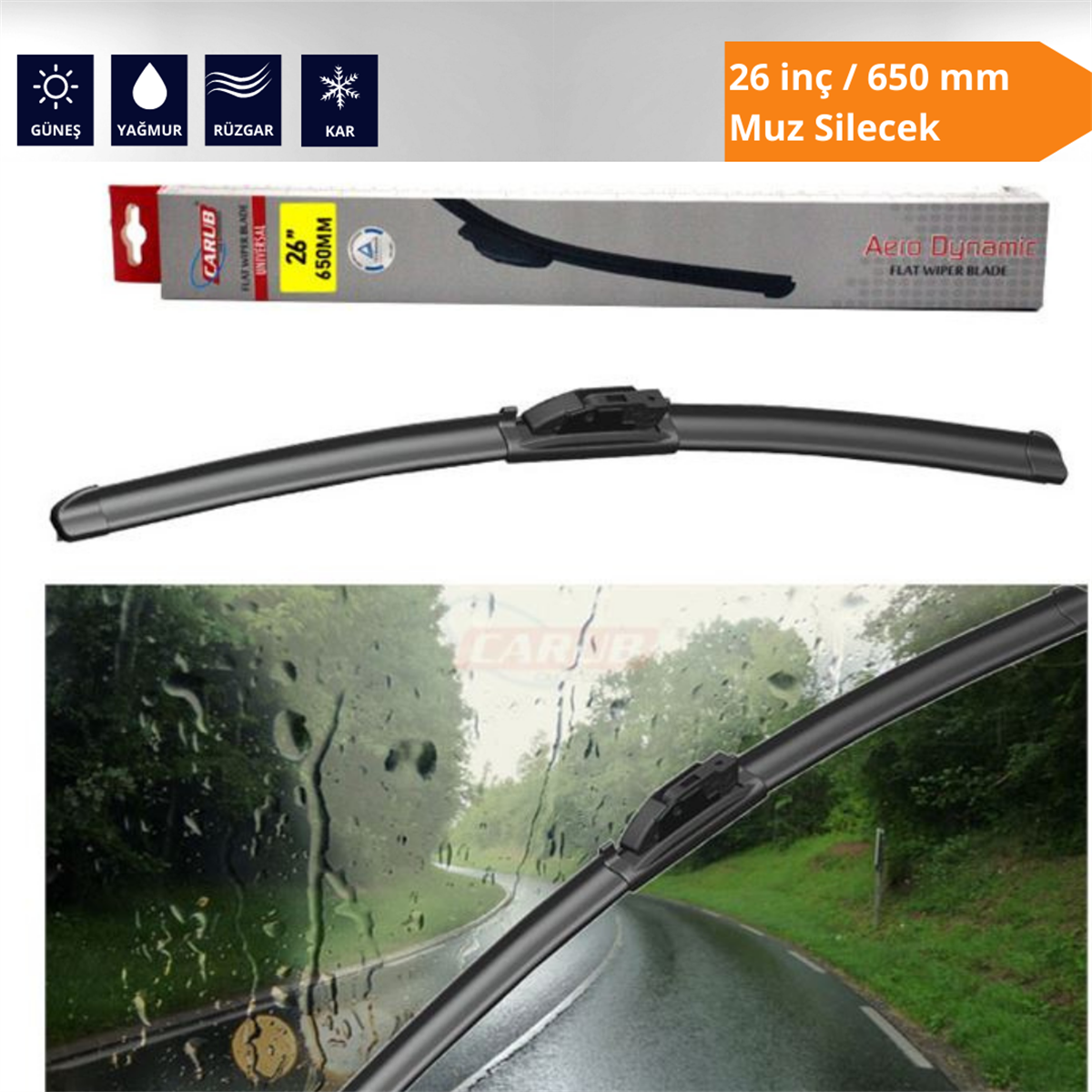 26 inç/650 mm Universal  Muz Silecek Kod:1353126