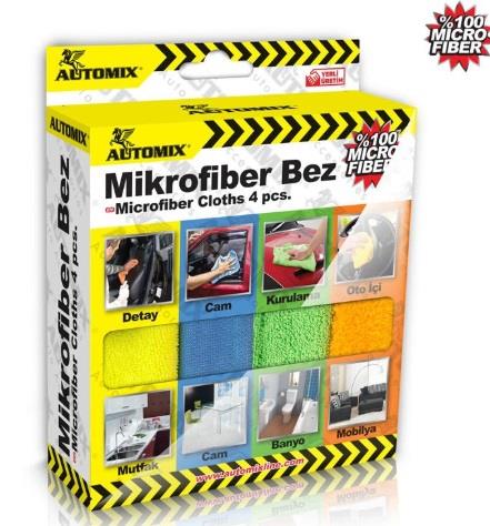 4 LÜ KUTULU MİKROFİBER BEZ AUTOMİX KOD:23208