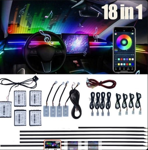 AMBİANS LED ANİMASYONLU 18 LED 64 RENK KOD:1169