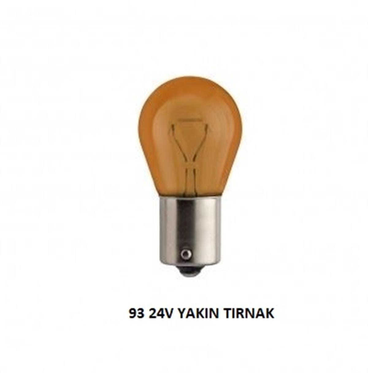 AMPUL 93 24V YAKIN TIRNAK TURUNCU KOD: 3712