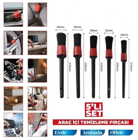 ARAÇ İÇİ TEMZİLİK FIRÇASI BLİSTER 5 Lİ SET KOD:0922566