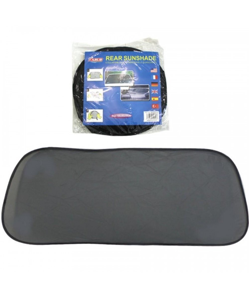 Arka Cam Güneşliği Vantuzlu 110x90x44 cm Trapez Siyah Perde Kod:4954002