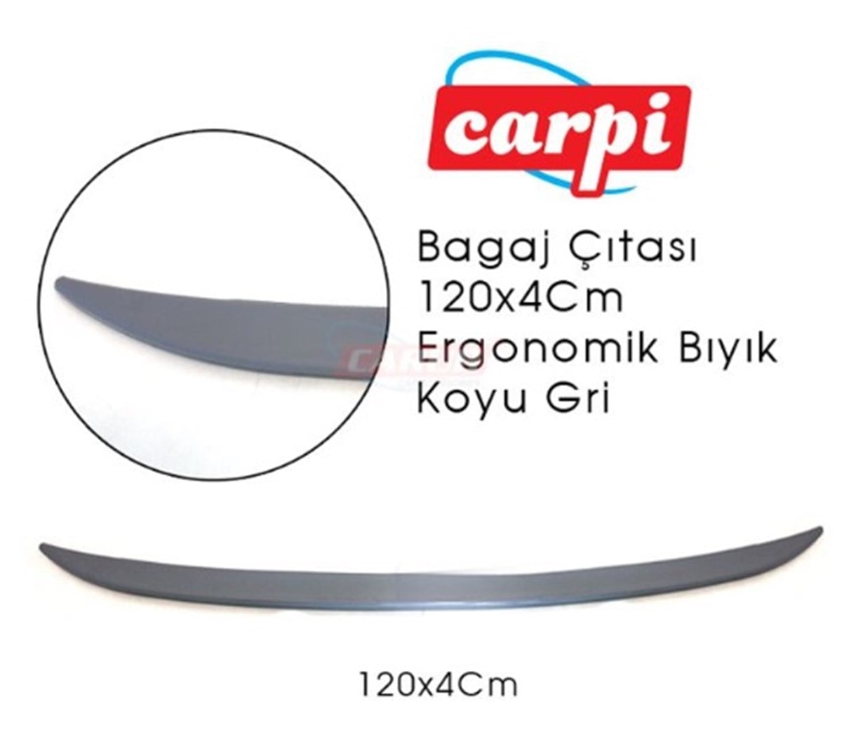 BAGAJ ÇITASI 120X4cm ERGONOMİK BIYIK PARLAK KOYU GRİ  2790142