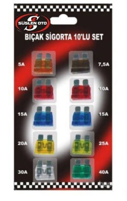 BIÇAK SİGORTA 10 LU SET KOD:4611701