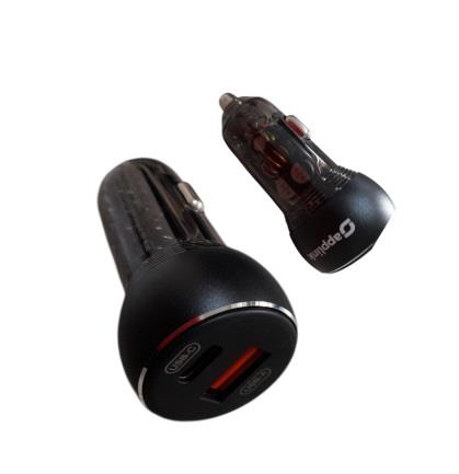 ÇAKMAK UCU SARJ SOKETİ ŞEFFAF USB - TYPE C 60W SİYAH KOD:063051