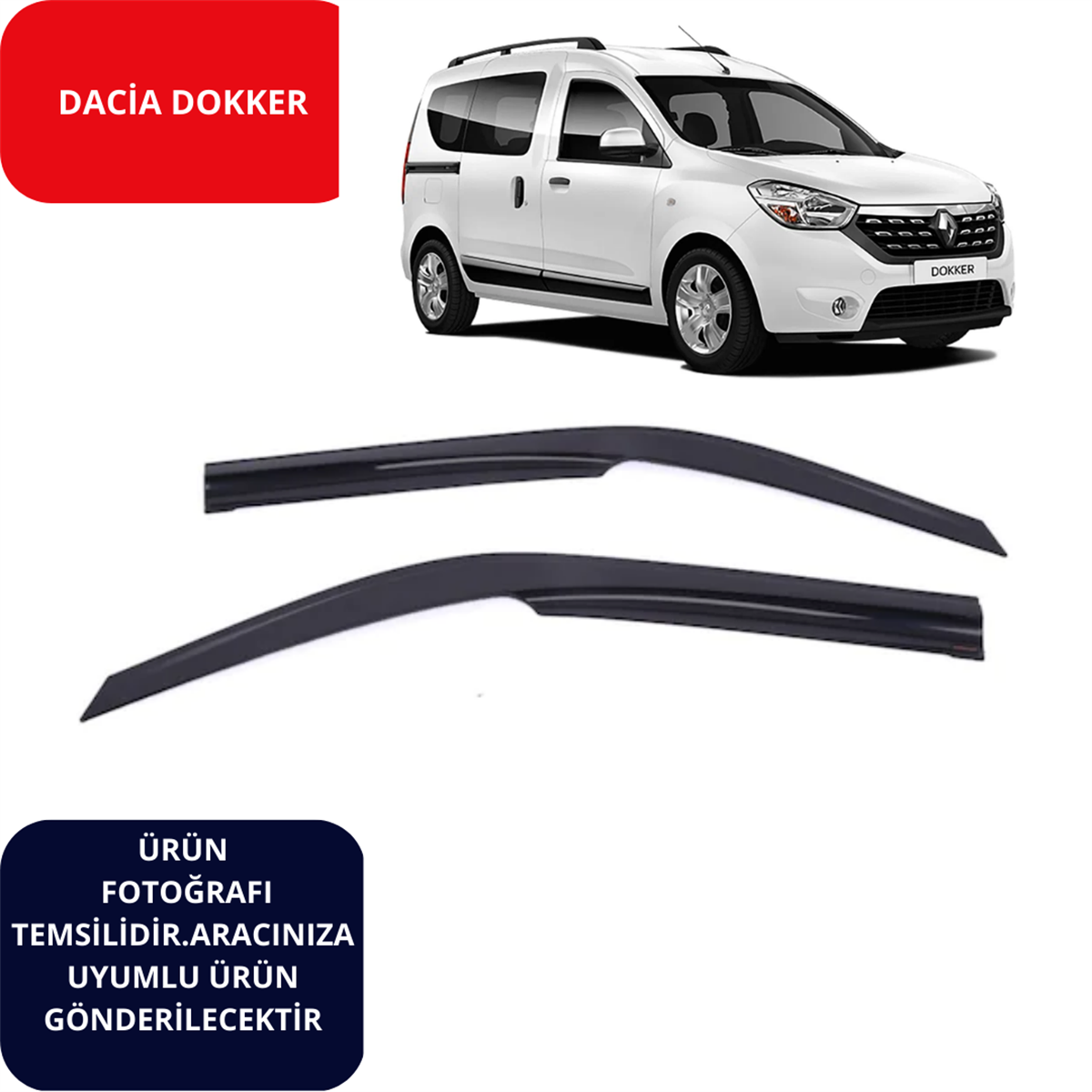 CAM RÜZGARLIĞI 2'Lİ DACİA DOKKER SUNPLEX KOD:SP-S-53