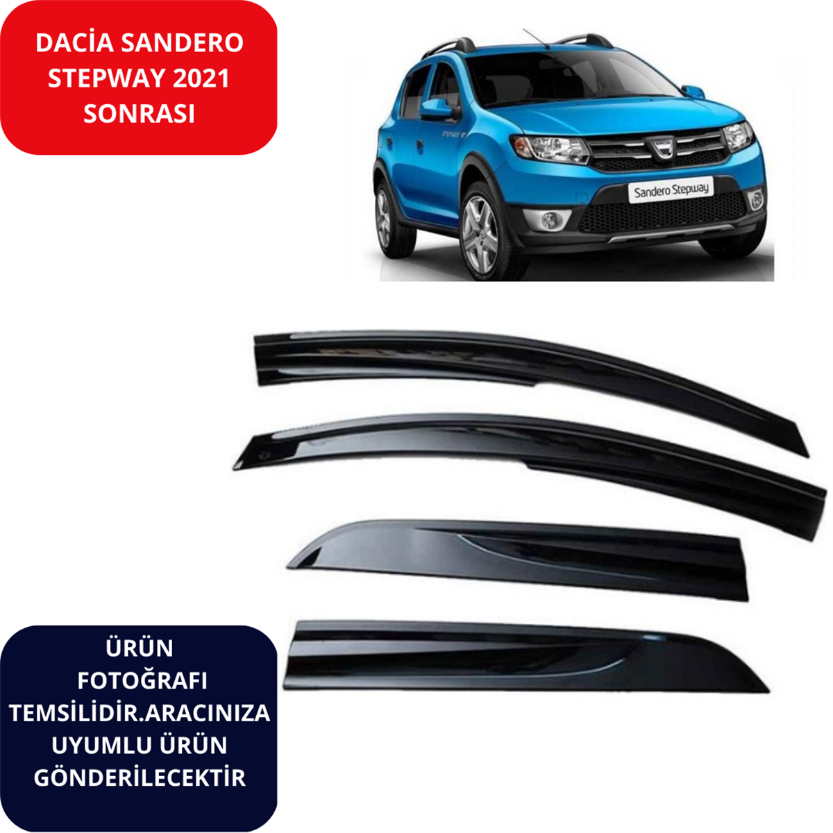 CAM RÜZGARLIĞI 4'LÜ DACİA SANDERO STEPWAY 2021 SONRASI KOD:SP-S-129