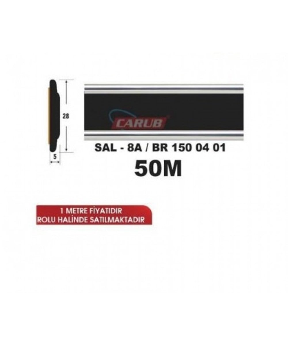 Çıta No:8A 131 Çıtası Siyah Krom 50Metre  Kod:SAL8A