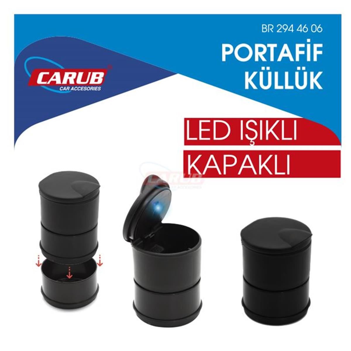 KÜLLÜK PORTATİF IŞIKLI KAPAKLI SİYAH KOD:2944606