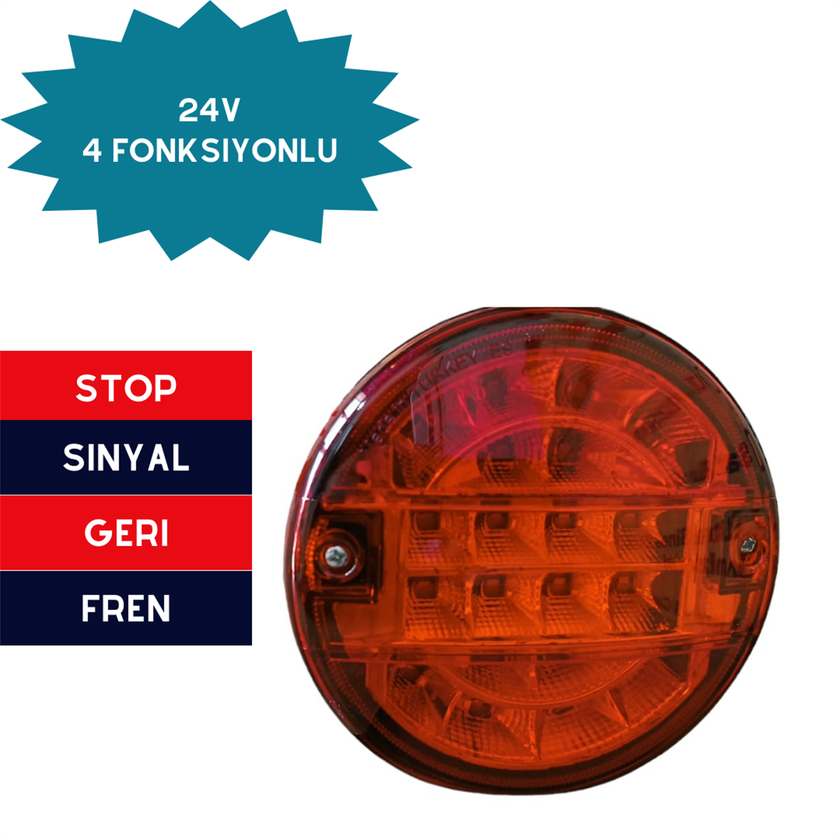 LAMBA HAMBURGER 3 FONKSİYONLU ORTASI SARI 24V KOD:BK-143