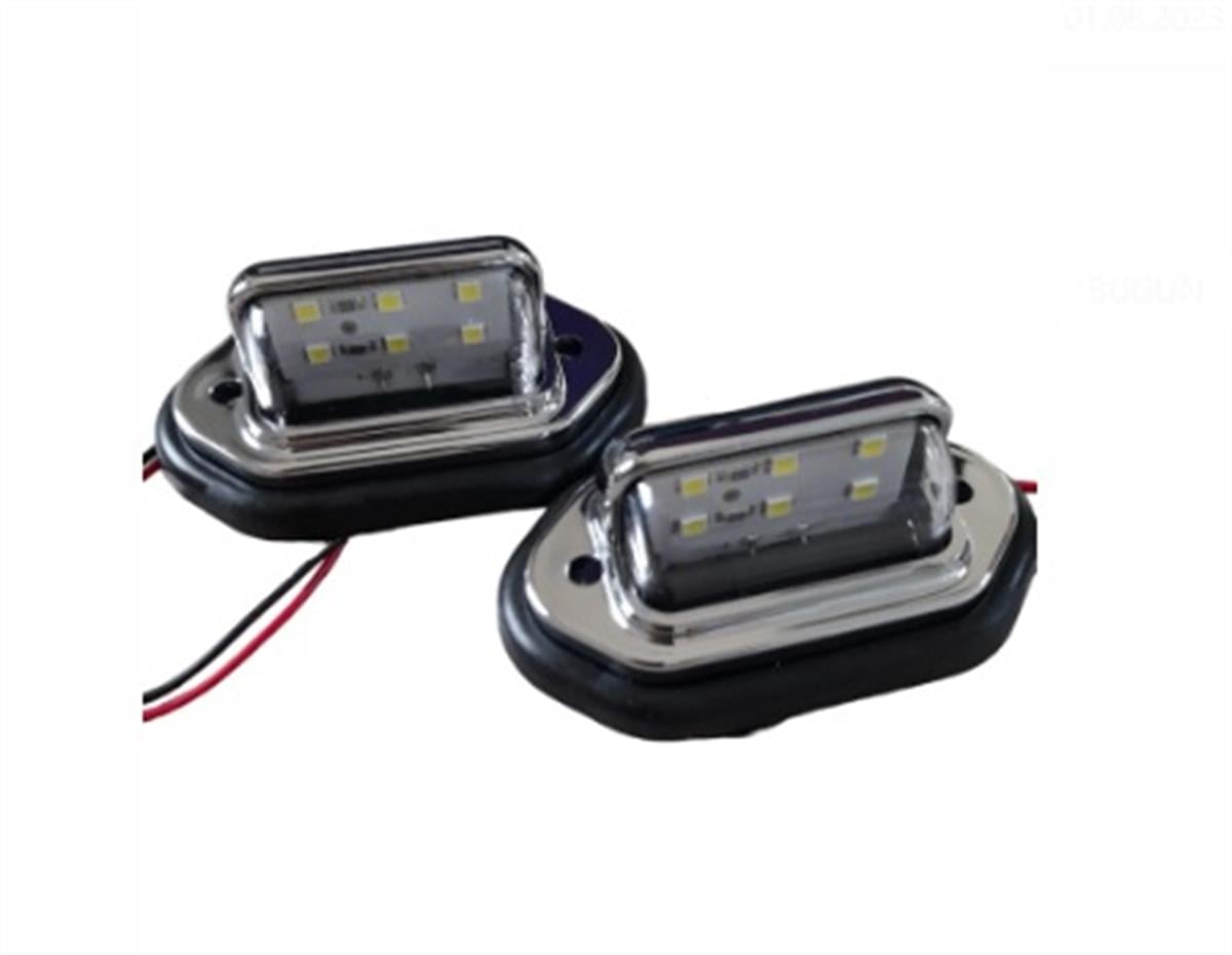 LAMBA PLAKA 12-24V NİKEL 6SDM LEDLİ BEYAZ KOD:4322766