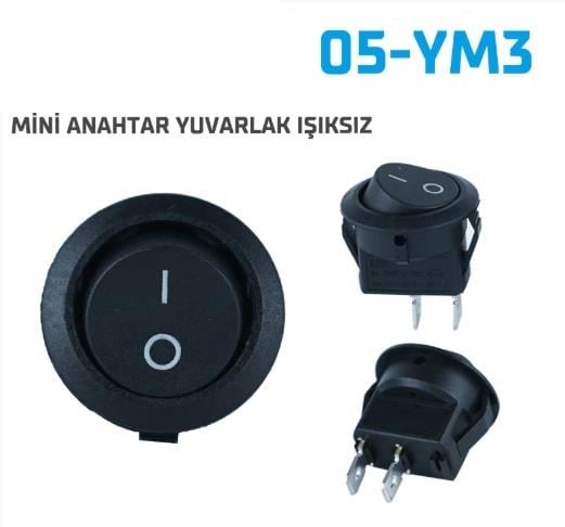 MİNİ ANAHTAR YUVARLAK IŞIKSIZ 10 LU 05-YM3