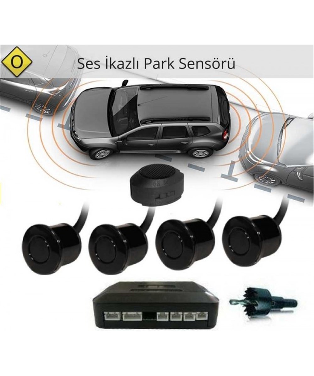 PARK SENSÖRÜ BUZZERLİ SİYAH BİP SES İKAZLI 22 MM  4 GÖZLÜ SPB3S