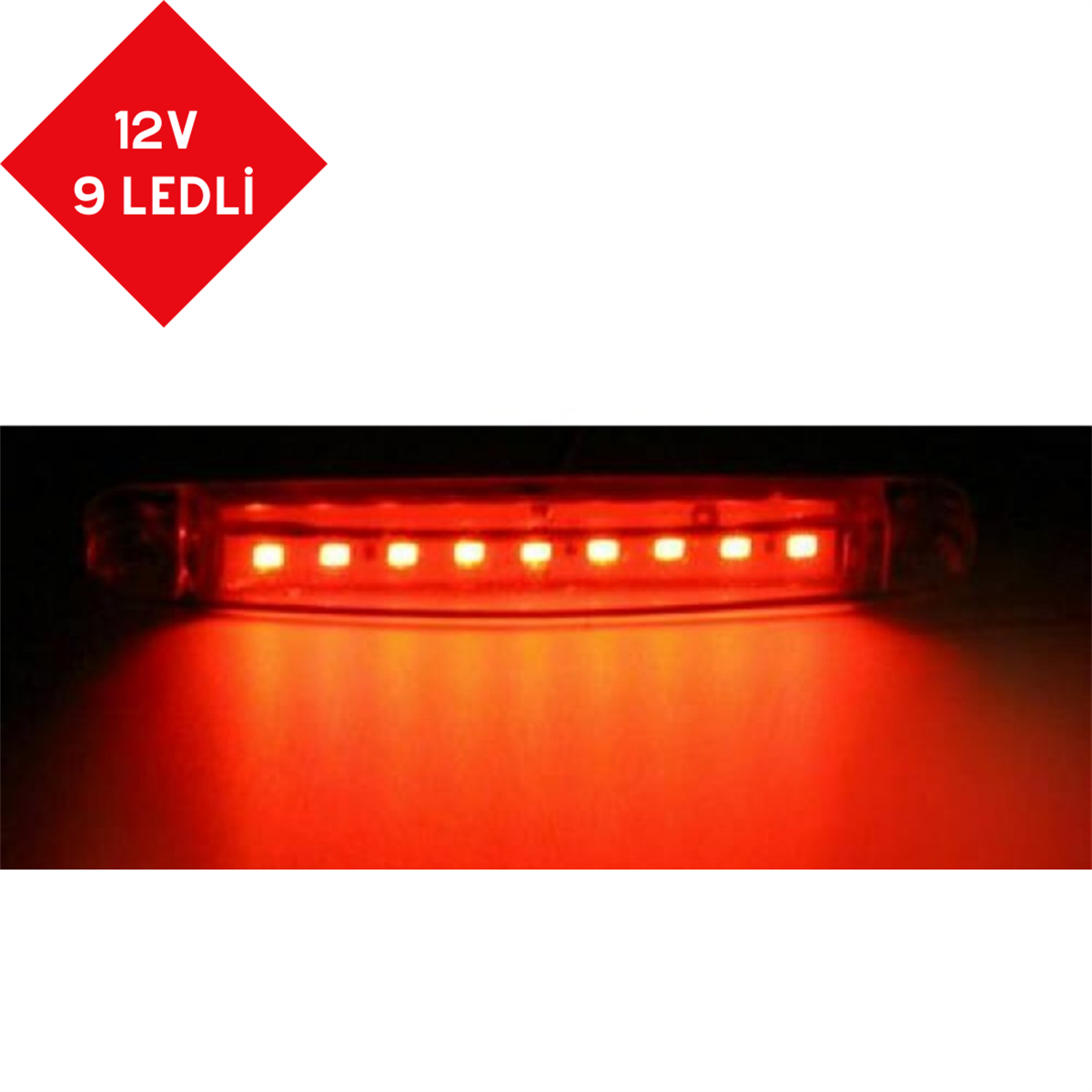 PARMAK LED 12V 9 LEDLİ KIRMIZI KOD:TH-912