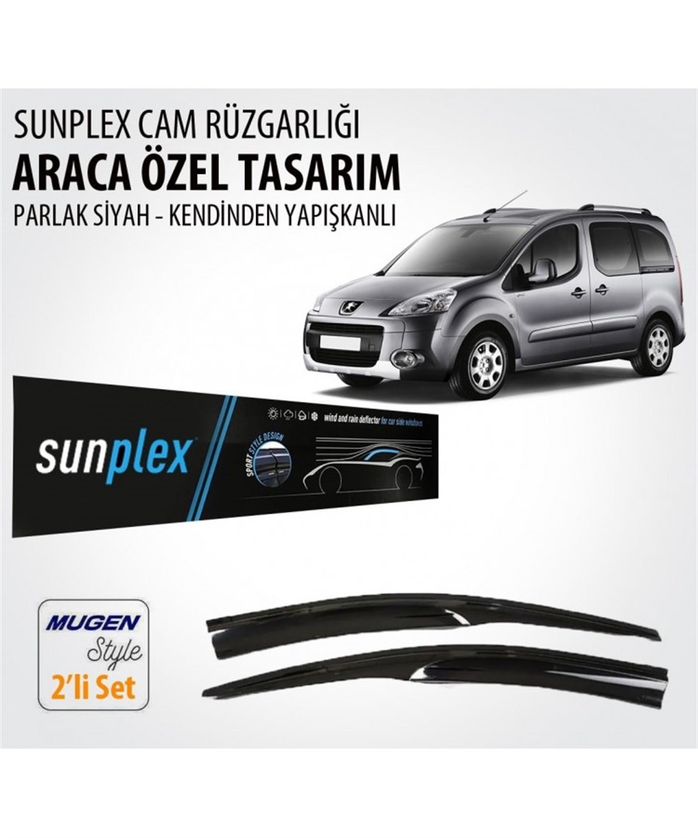 2 li Peugeot Partner Tepe 2008 ve Ssonrası Sport Mugen Tİipi Cam Rüzgarlığı Sunplex Kod:SPS38