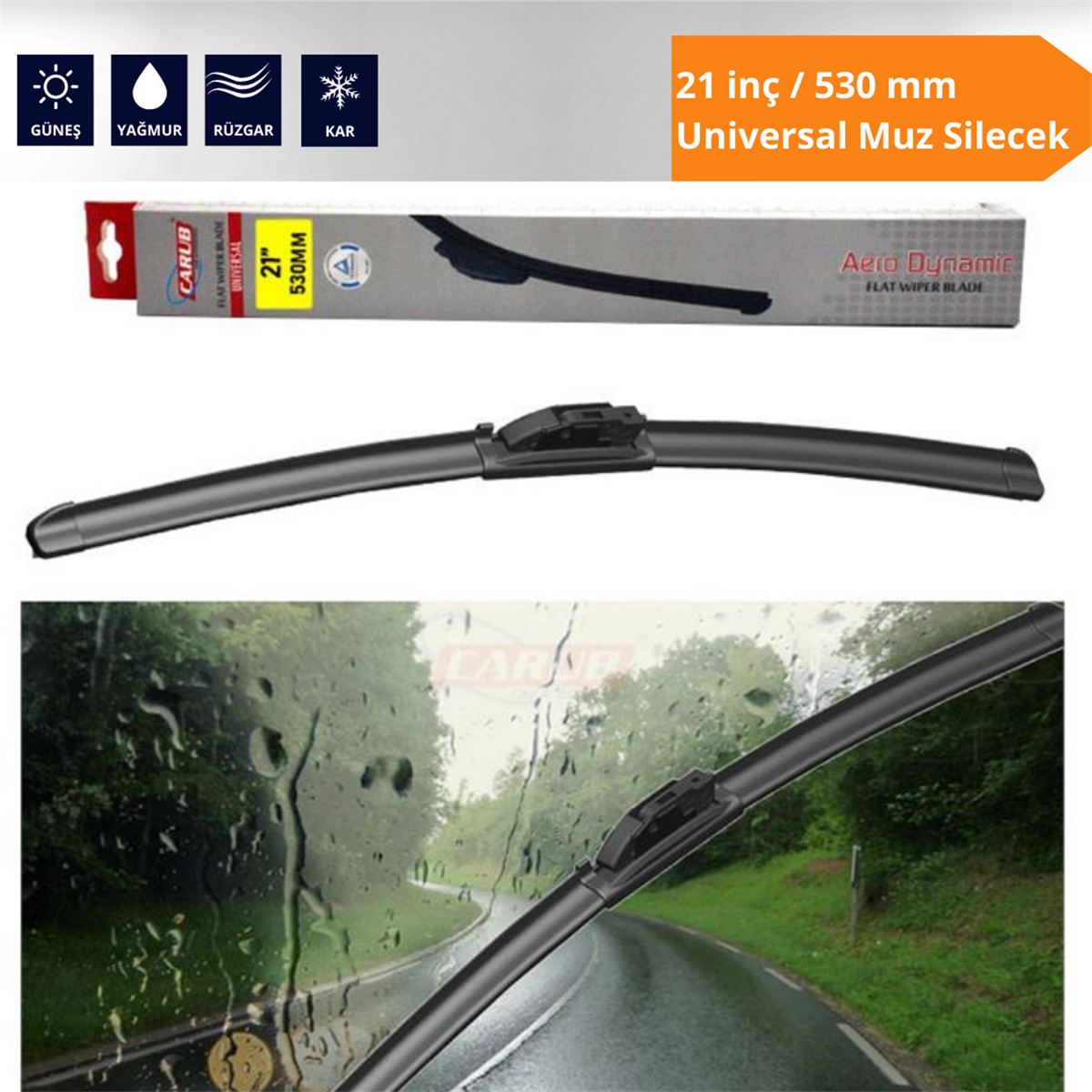 21 inç/530 mm Universal  Muz Silecek Kod:1353121