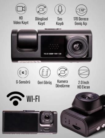 3 KAMERALI WİFİLİ KAYIT KAMERASI VR09 