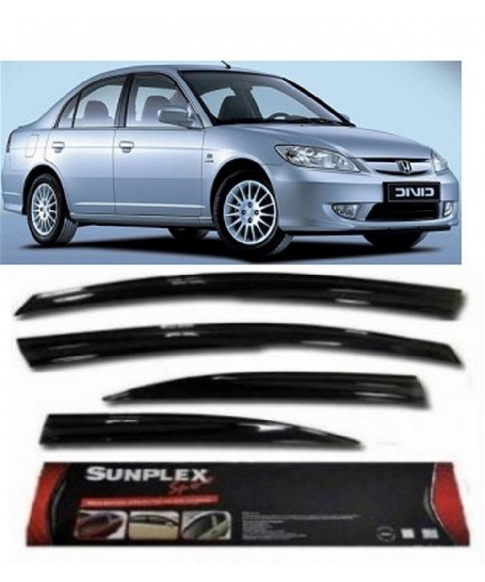 4lü Honda Civic 2001-2006 Ön-Arka Sport  Stlye SUNPLEX Cam Rüzgarlığı  Kod:SPS09
