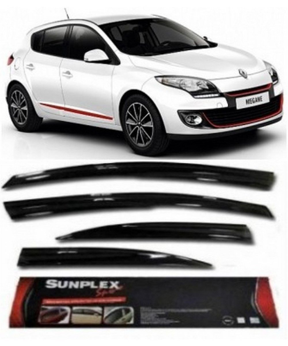 4lü Renault Megane 3 Ön-arka Sport Style Sunplex Cam Rüzgarlığı Kod:sps20