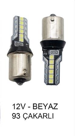 AMPUL 12V 93 BEYAZ ÇAKAR-DÜZ KOD:0403036