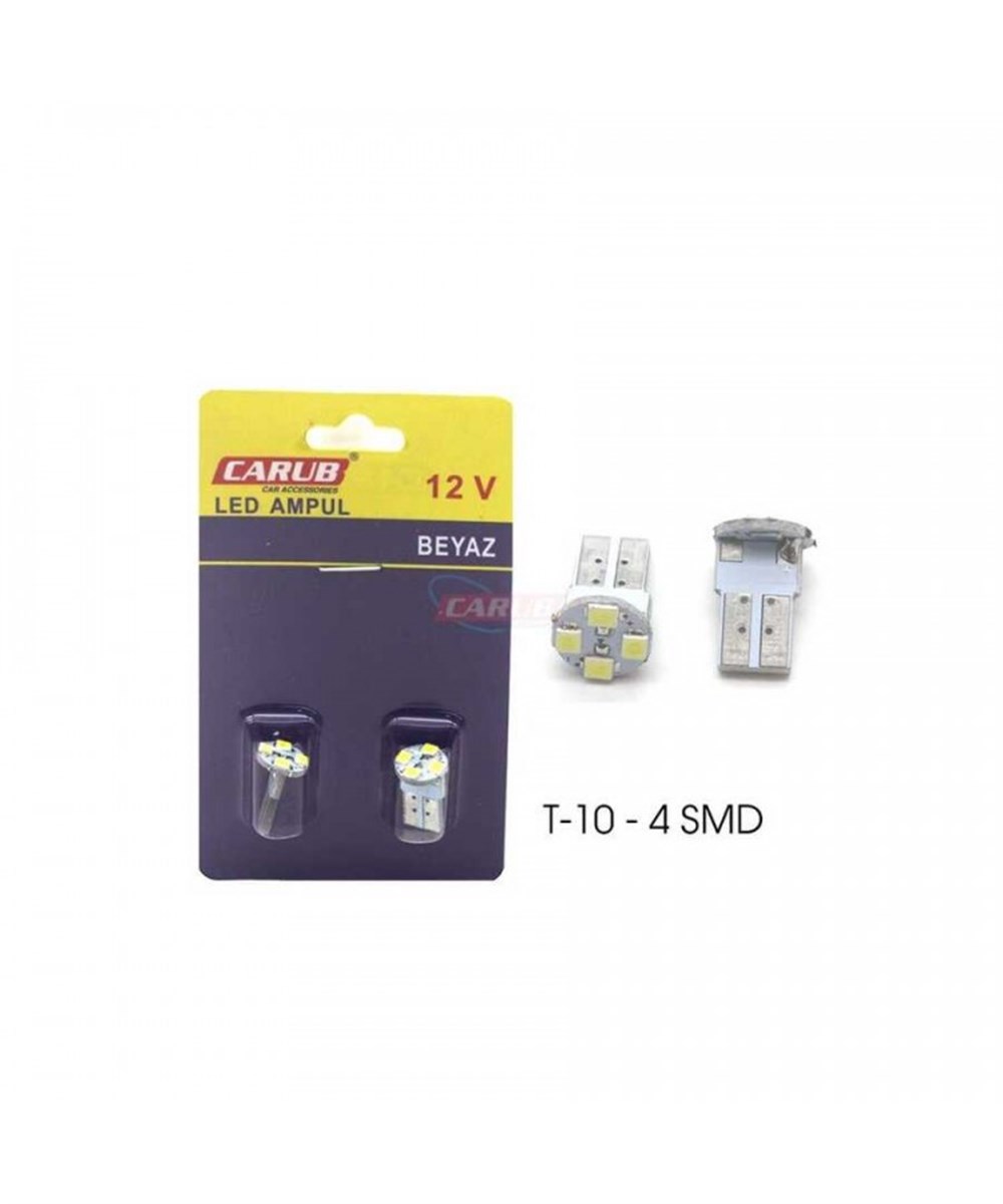 Ampul 12V T10  4 Led Smd Far İçi Beyaz 0400205