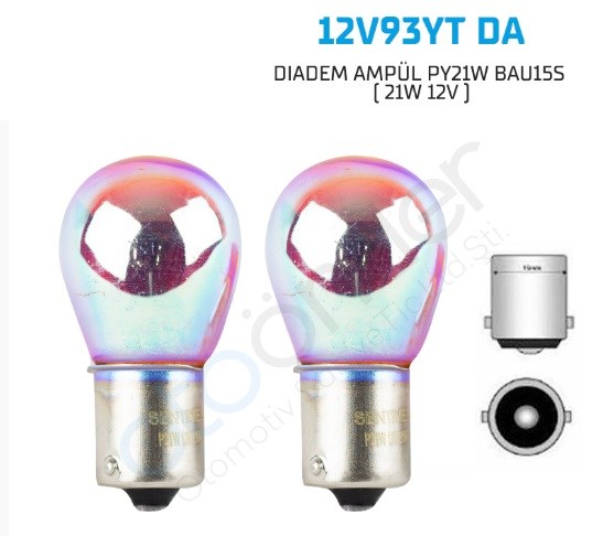 AMPUL 93 DİADEM ORANGE 12V 21W ORJ YAKIN TIRNAK D12V93YTDA-2