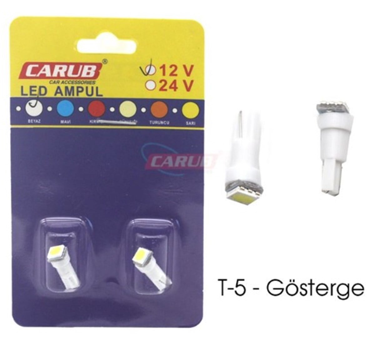 Ampül T5 Beyaz iğne Gösterge Ledi 12v T5-W