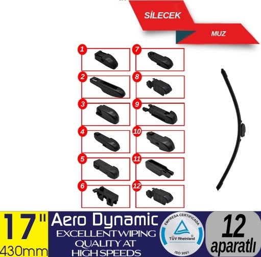 APARATLI ÖN MUZ SİLECEK 17 İNÇ/430 MM KOD:1353354