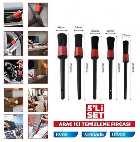 ARAÇ İÇİ TEMZİLİK FIRÇASI BLİSTER 5 Lİ SET KOD:0922566