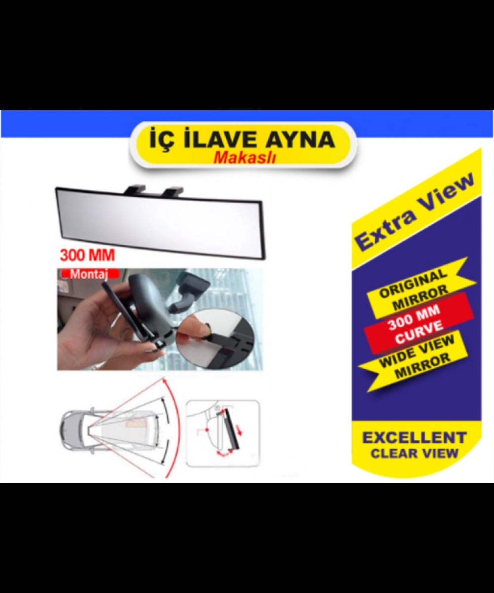 AYNA İÇ İLAVE MAKASLI 300 MM BOMBE CAM VAKUM CARUB 0223205