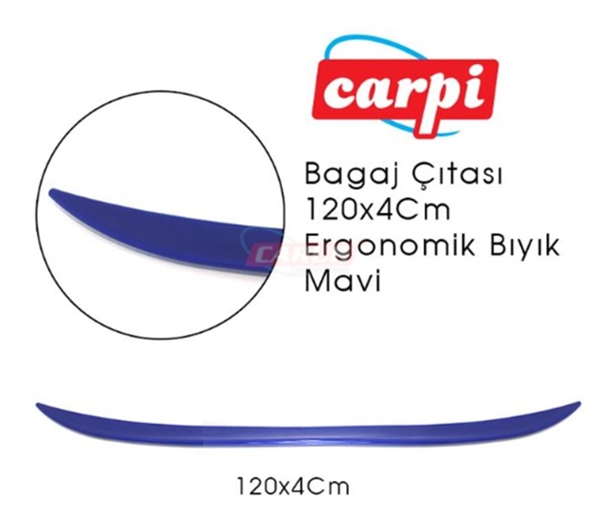 BAGAJ ÇITASI 120X4cm ERGONOMİK BIYIK PARLAK MAVİ 2790144