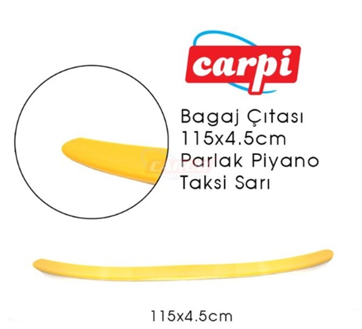 BAGAJ ÇITASI PARLAK BOYALI TAKSİ SARI 115CMX4,5CM  2790158
