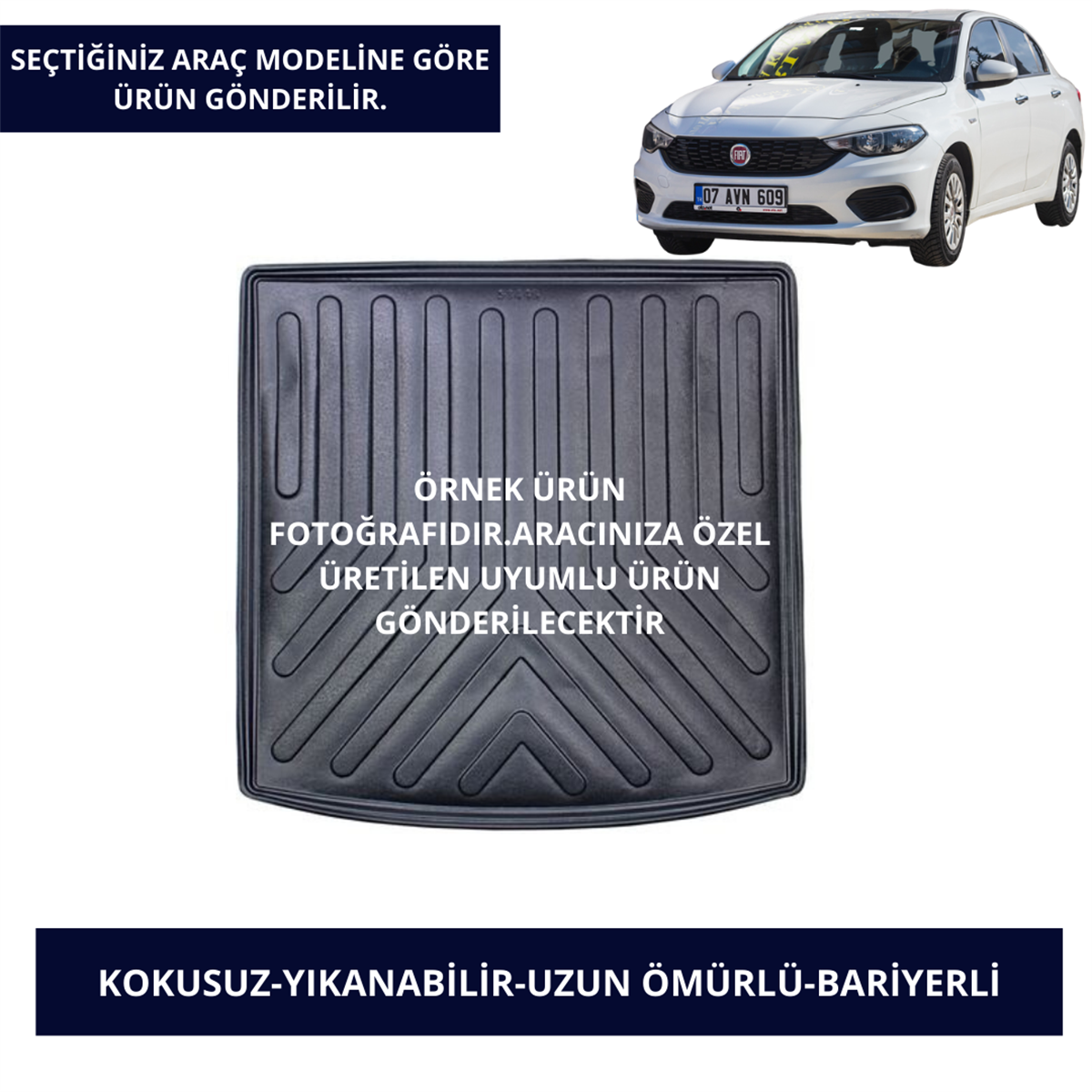 Bagaj Havuzu Modelleri Fiat Araçlar- Siyah Renk 1