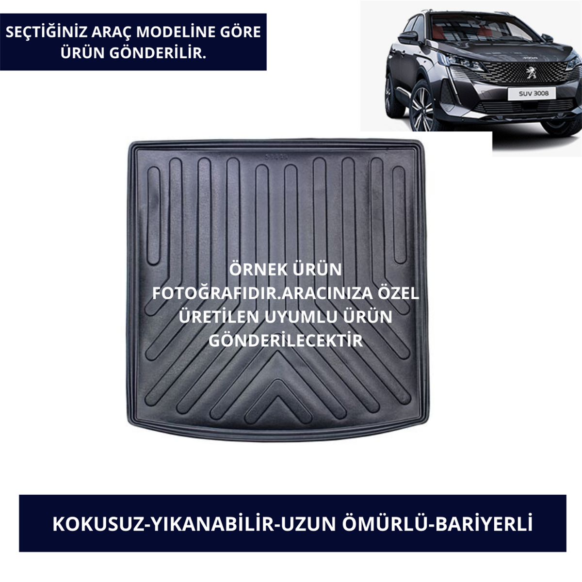 Bagaj Havuzu Modelleri Peugeot Araçlar- Siyah Renk 1
