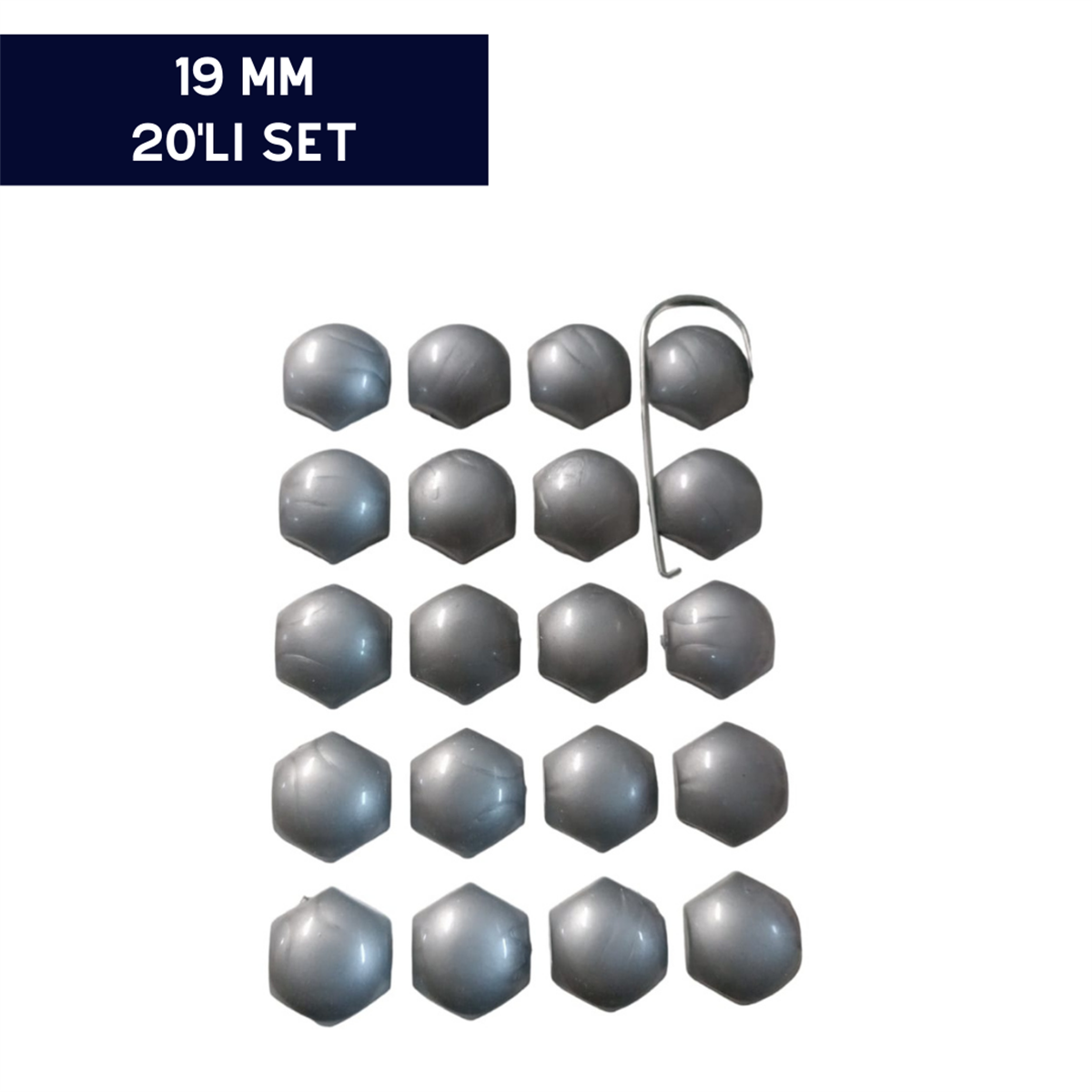 BİJON KAPAĞI RENKLİ GRİ 19MM 20'Lİ SET KOD:007016