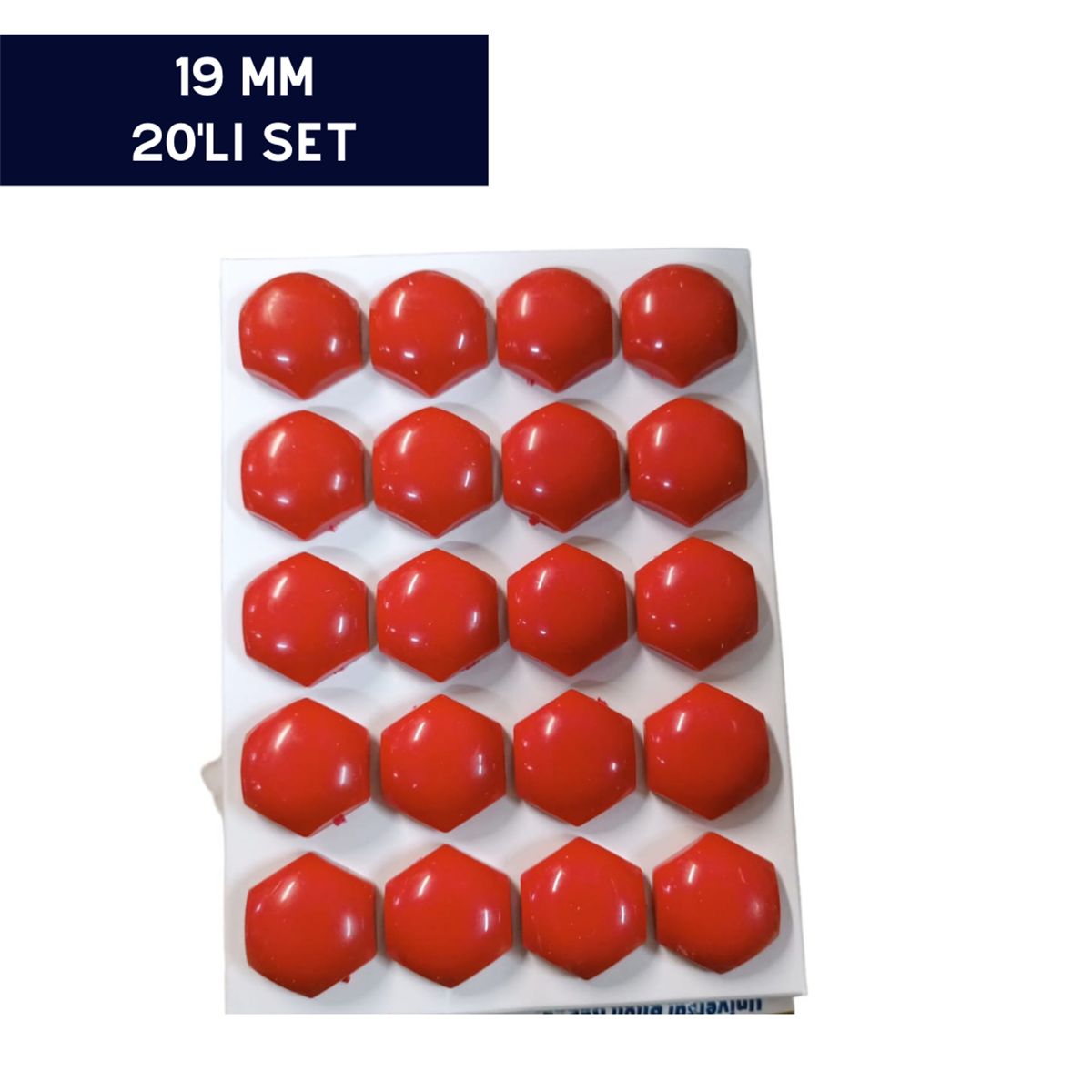 BİJON KAPAĞI RENKLİ KIRMIZI 19MM 20'Lİ SET KOD:007016