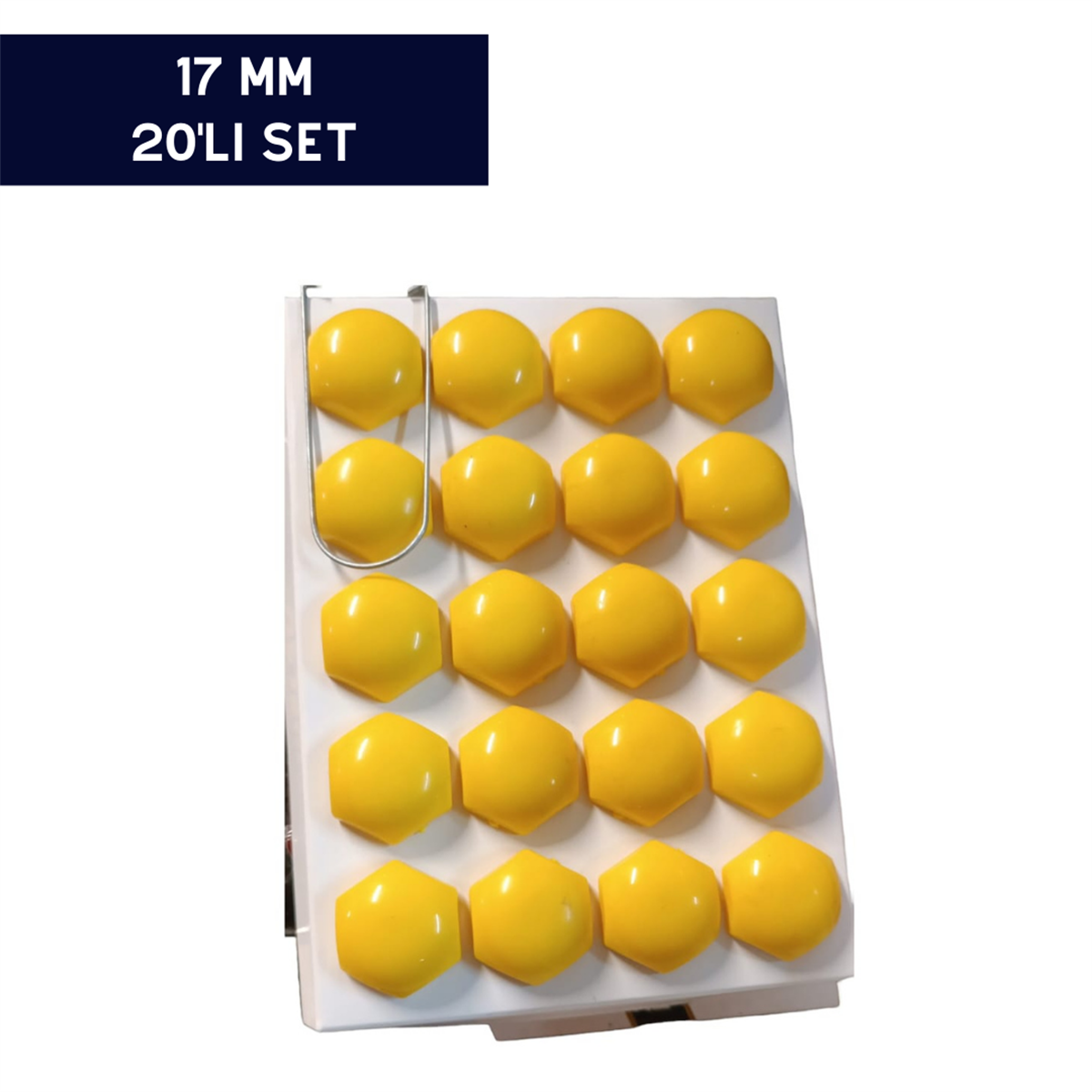 BİJON KAPAĞI RENKLİ SARI 17MM 20'Lİ SET KOD:N142
