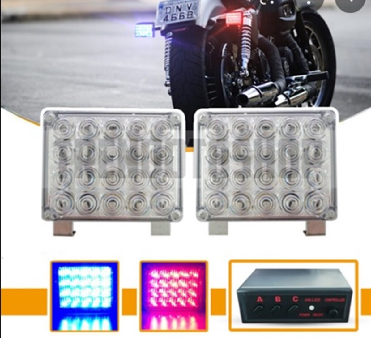 ÇAKAR LAMBA PANJUR İÇİ 40 LED KARE KIRMIZI MAVİ KGN0805004