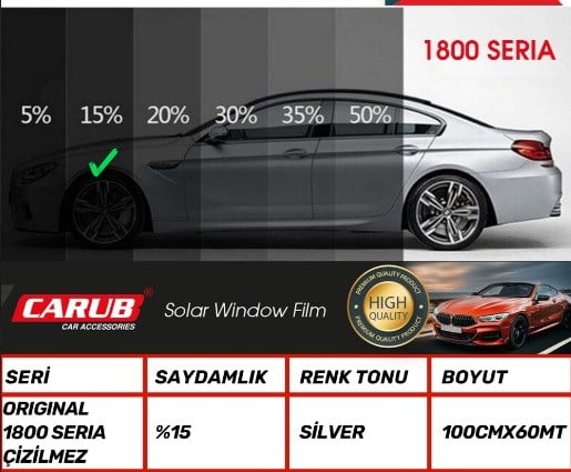 CAM FİLMİ ÇİZİLMEZ 100CMX60 AYNALI SİLVER 1800 SERİA  KOD:1236366