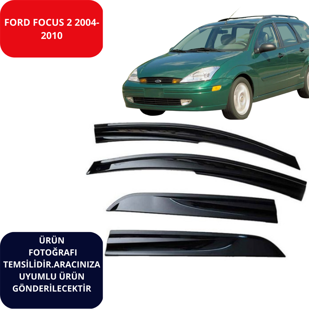 CAM RÜZGARLIĞI 4'LÜ FORD FOCUS 2 2004-2010 ÖN-ARKA SPORT STYLE SUNPLEX KOD:SPS04
