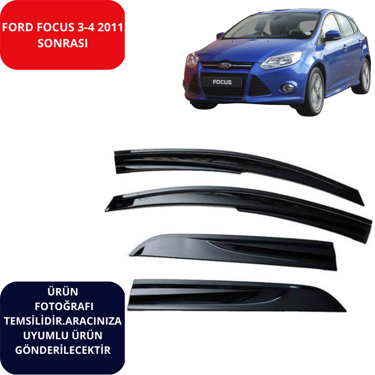 CAM RÜZGARLIĞI 4'LÜ FORD FOCUS 3-4 2011 SONRASI SUNPLEX KOD:SP-S-88