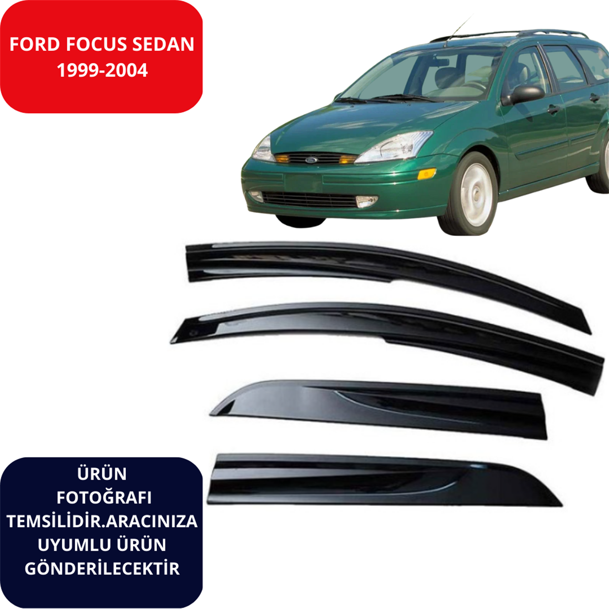 CAM RÜZGARLIĞI 4'LÜ FORD FOCUS SEDAN 1999-2004 SUNPLEX KOD:SP-S-95