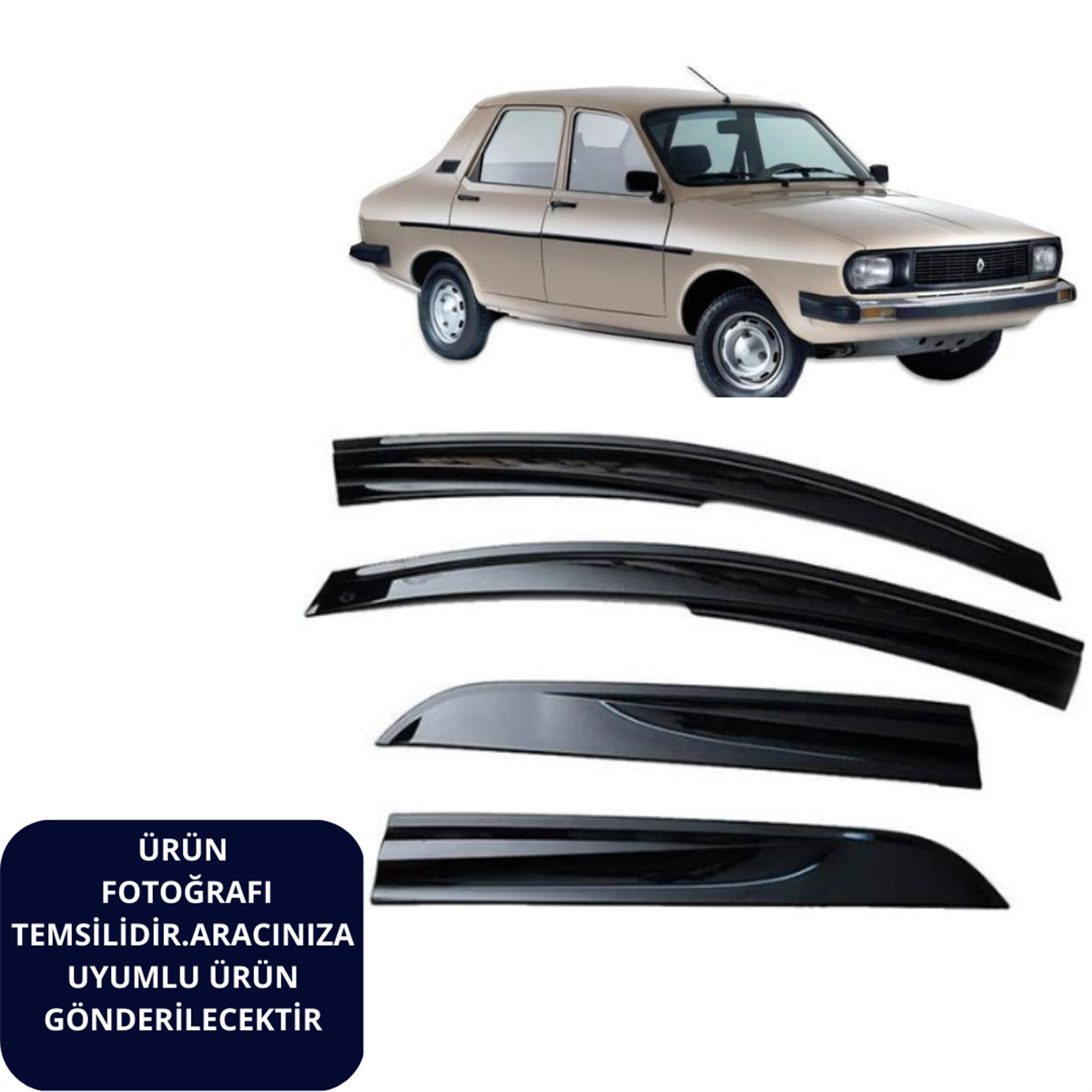 Cam Rüzgarlığı 4'lü Renault 12 Toros Mügen Tipi Kısa Kod:1320217